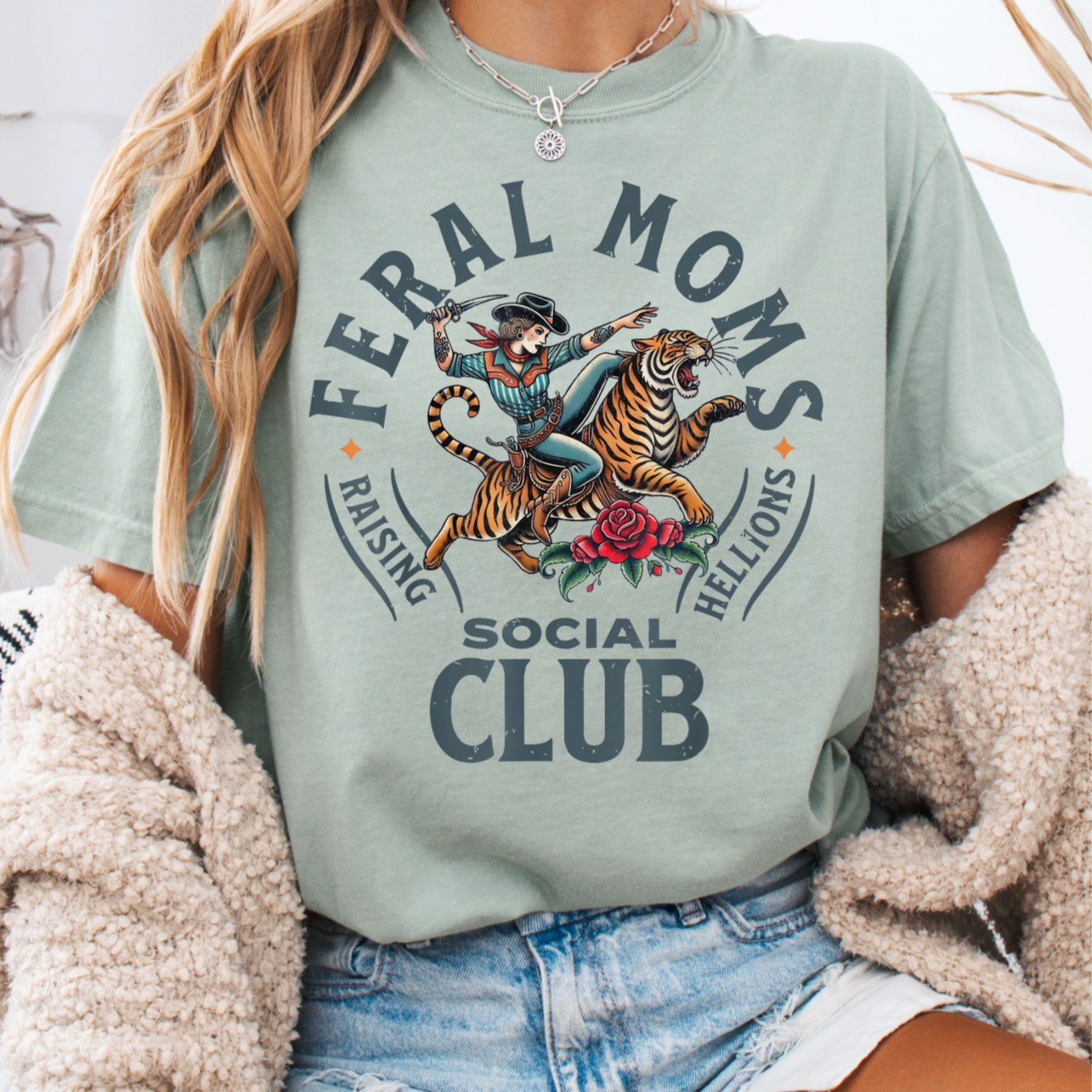 PRE-ORDER: “Feral Mom’s Social Club" Vintage Wash Tee