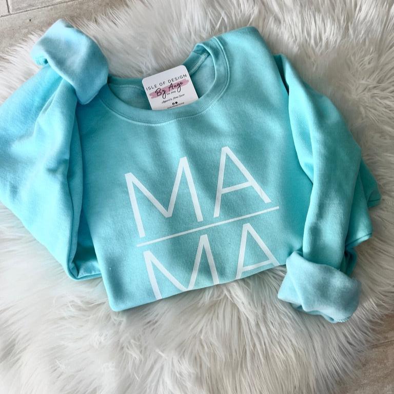 Luxe MAMA Crewneck - Blue Lagoon