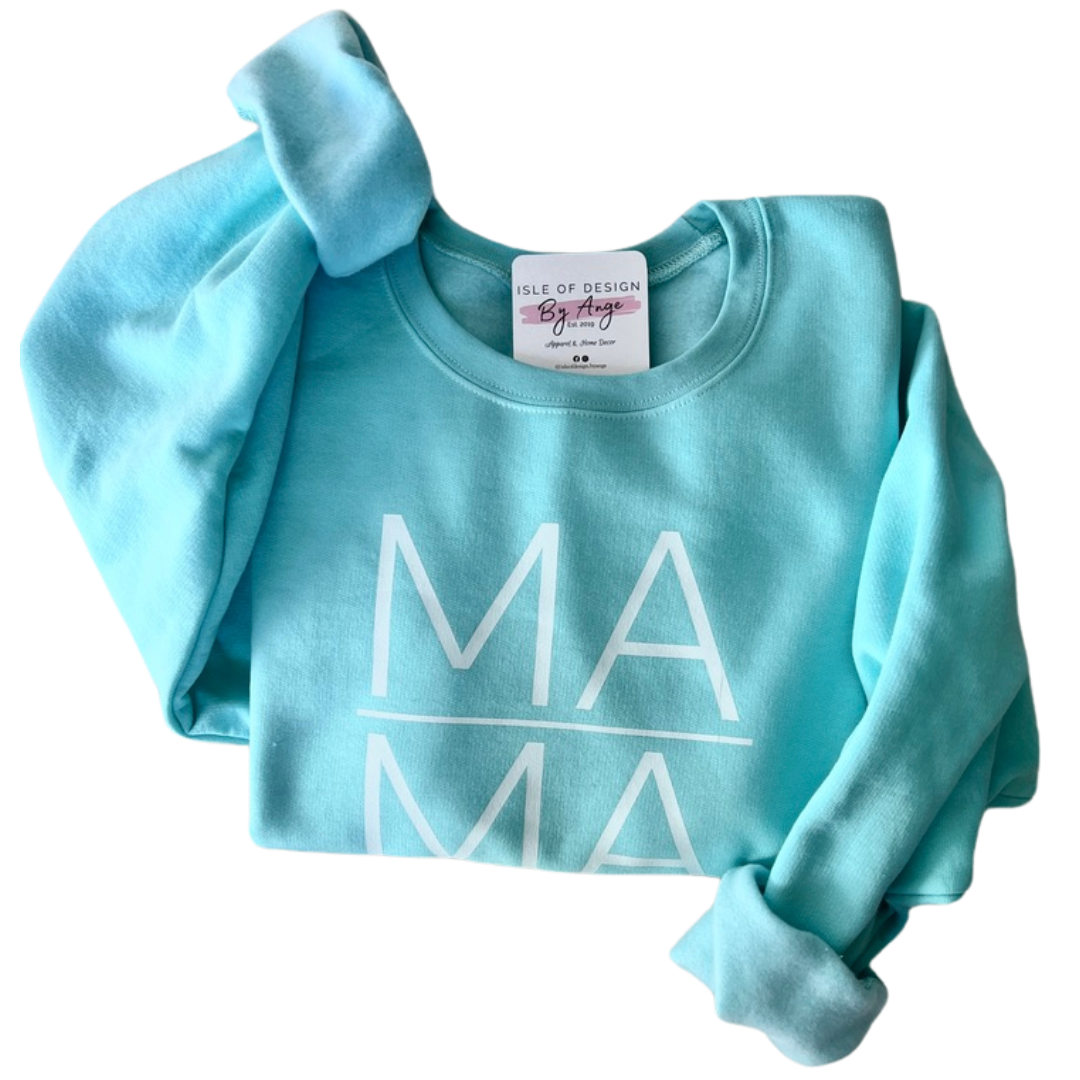 Luxe MAMA Crewneck - Blue Lagoon