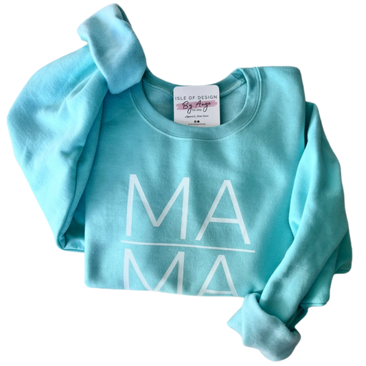 Luxe MAMA Crewneck - Blue Lagoon