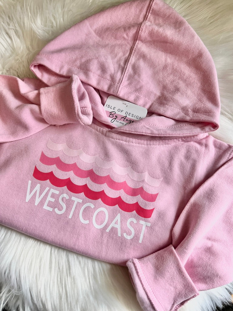 "Westcoast Waves" PINK Toddler Pullover Hoodie