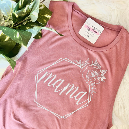 Floral Hex Mama Ladies Tank