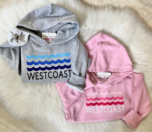 "Westcoast Waves" PINK Toddler Pullover Hoodie