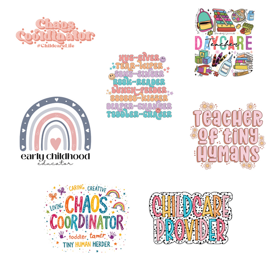ECE/Childcare Worker Decals (+ Glass Cup Option)